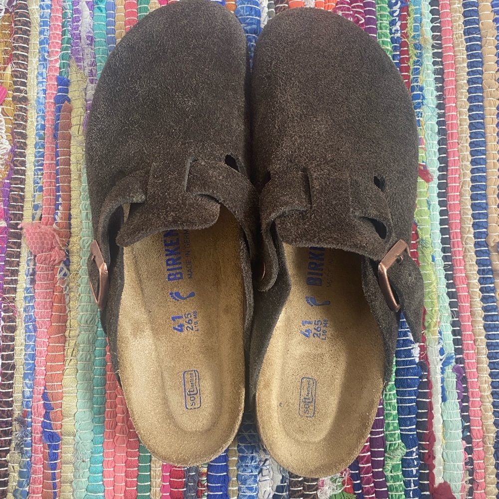 Birkenstock Boston Clog Narrow, size 41, in Mocha (dark brown), barely worn